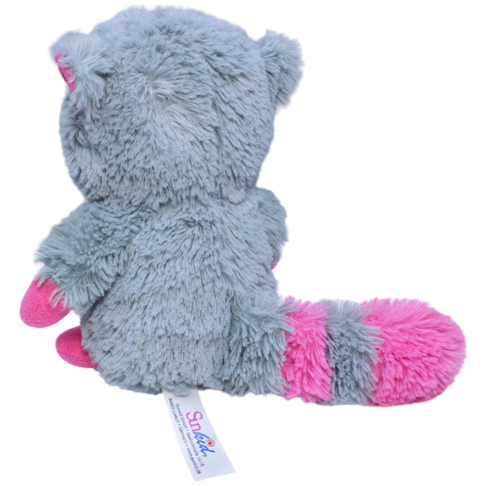 1234568 Sunkid Waschbär, grau-pink Kuscheltier Kumpel Leo Gebraucht Glubschi