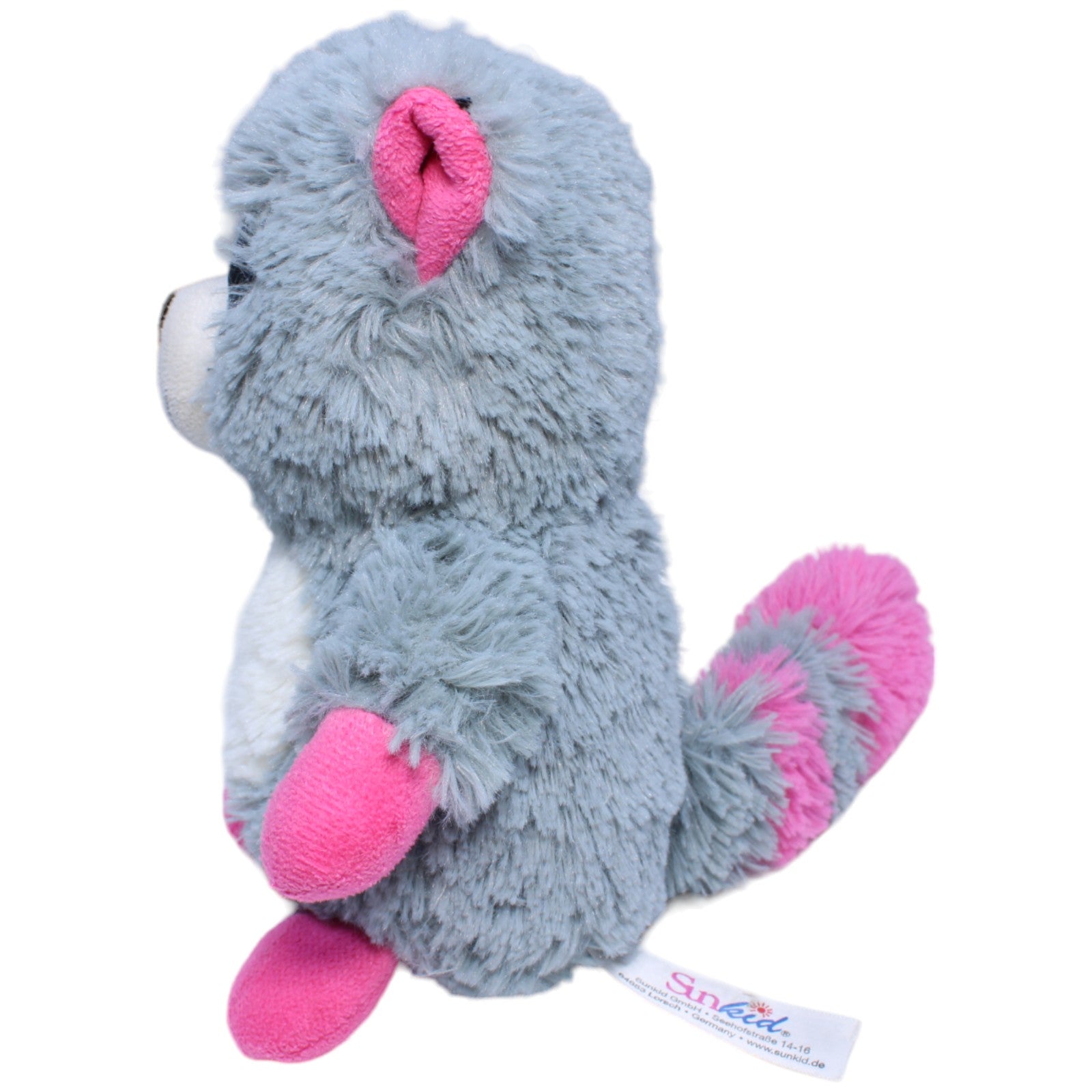 1234568 Sunkid Waschbär, grau-pink Kuscheltier Kumpel Leo Gebraucht Glubschi