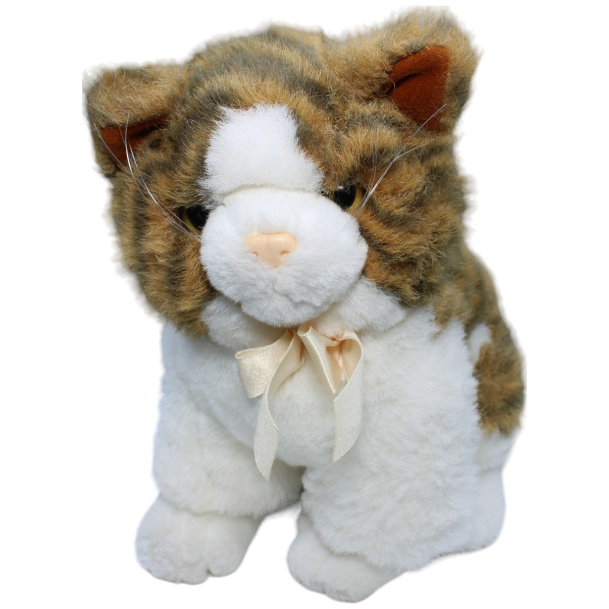 1234572 Uni-Toys Katze mit Schleife, gestreift Kuscheltier Kumpel Leo Gebraucht