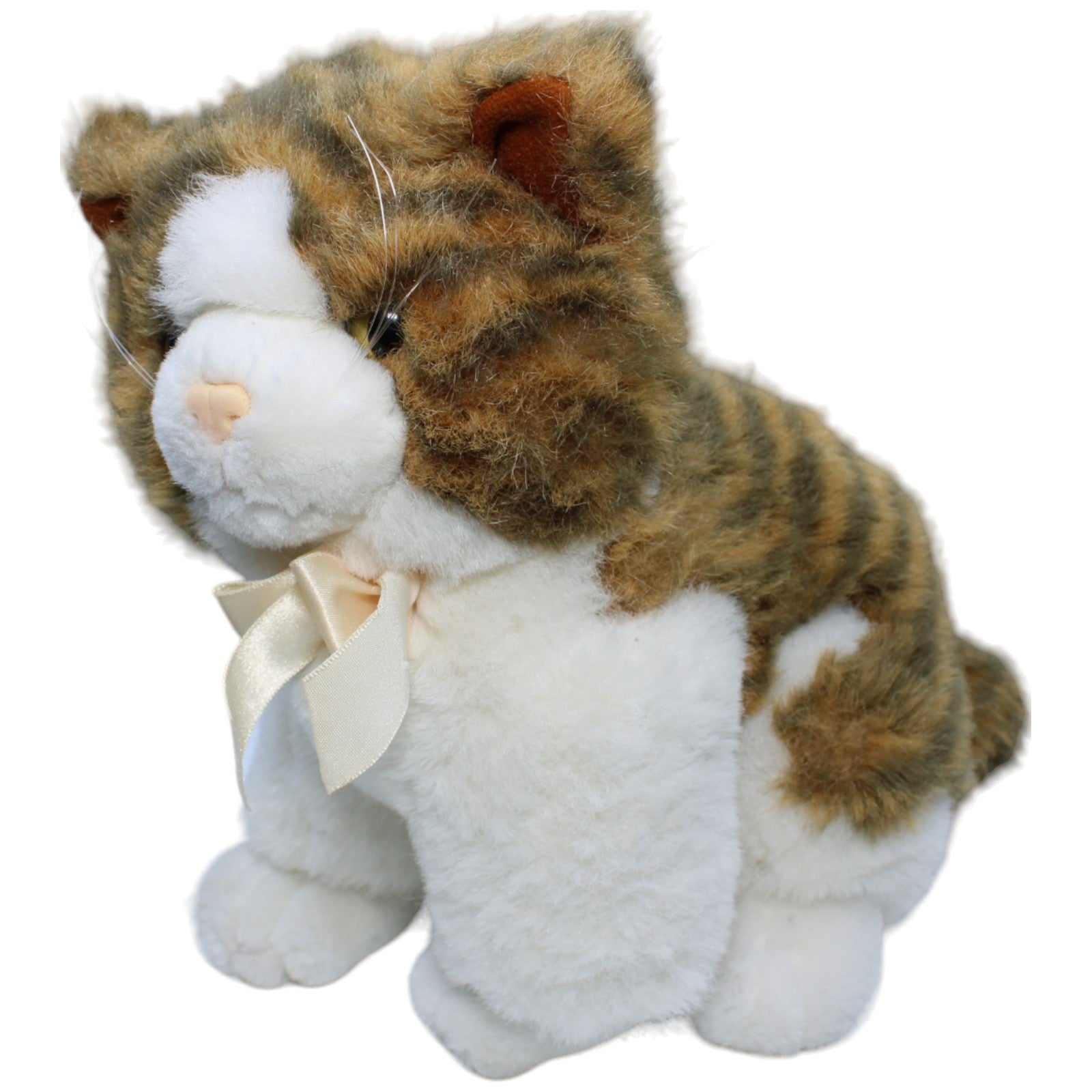 1234572 Uni-Toys Katze mit Schleife, gestreift Kuscheltier Kumpel Leo Gebraucht