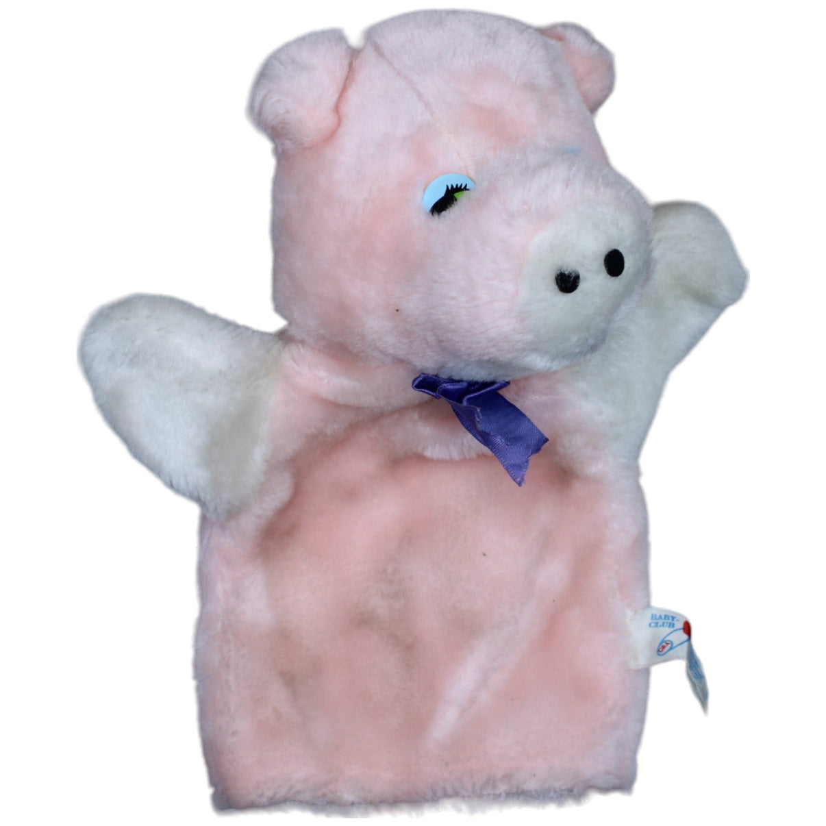 1234626 Baby Club Vintage Handpuppe, Schwein mit Schleife Handpuppe Kumpel Leo Gebraucht