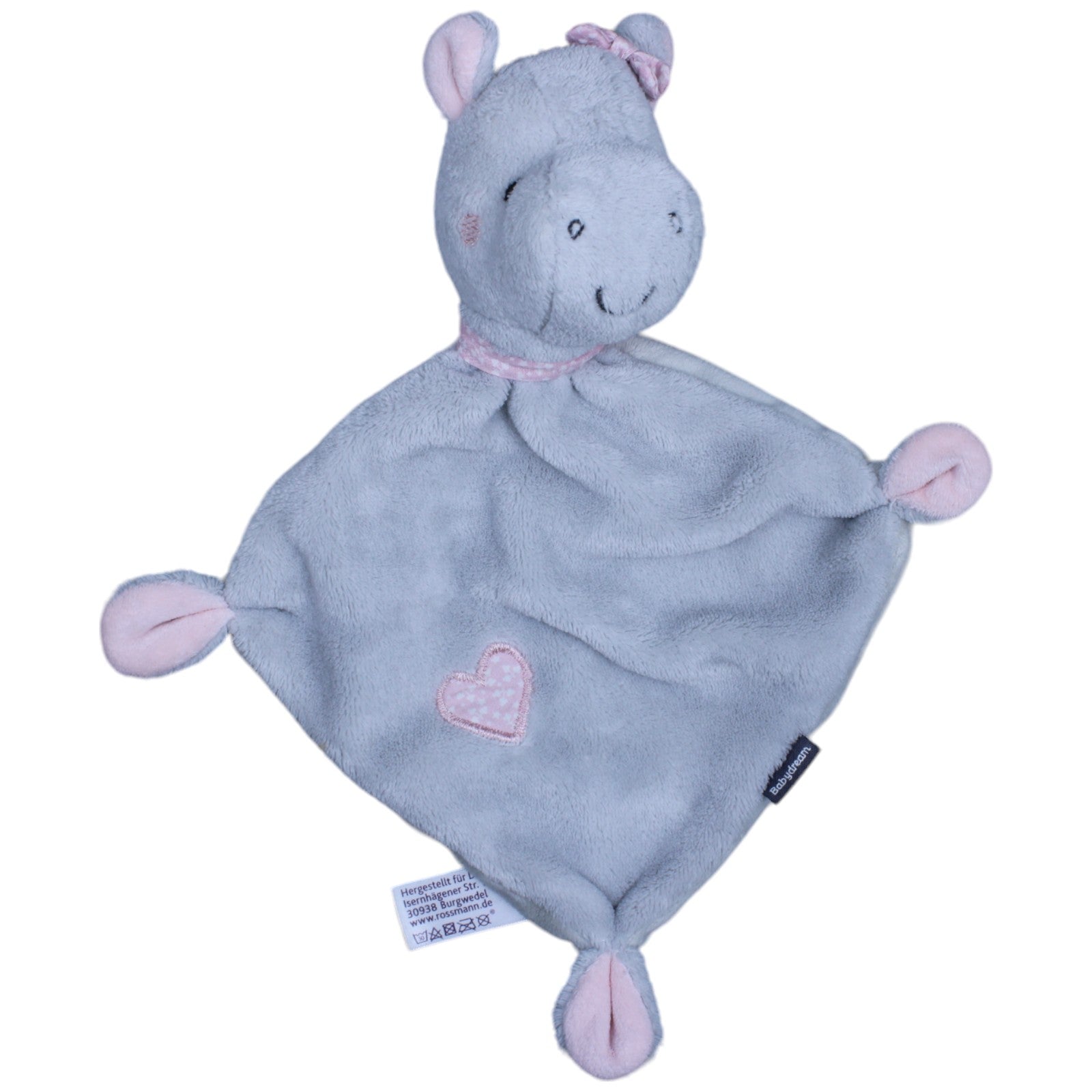 1234768 Babydream Schmusetuch, Nilpferd mit Herz Schmusetuch Kumpel Leo Gebraucht Knuddeltuch Kuscheltuch