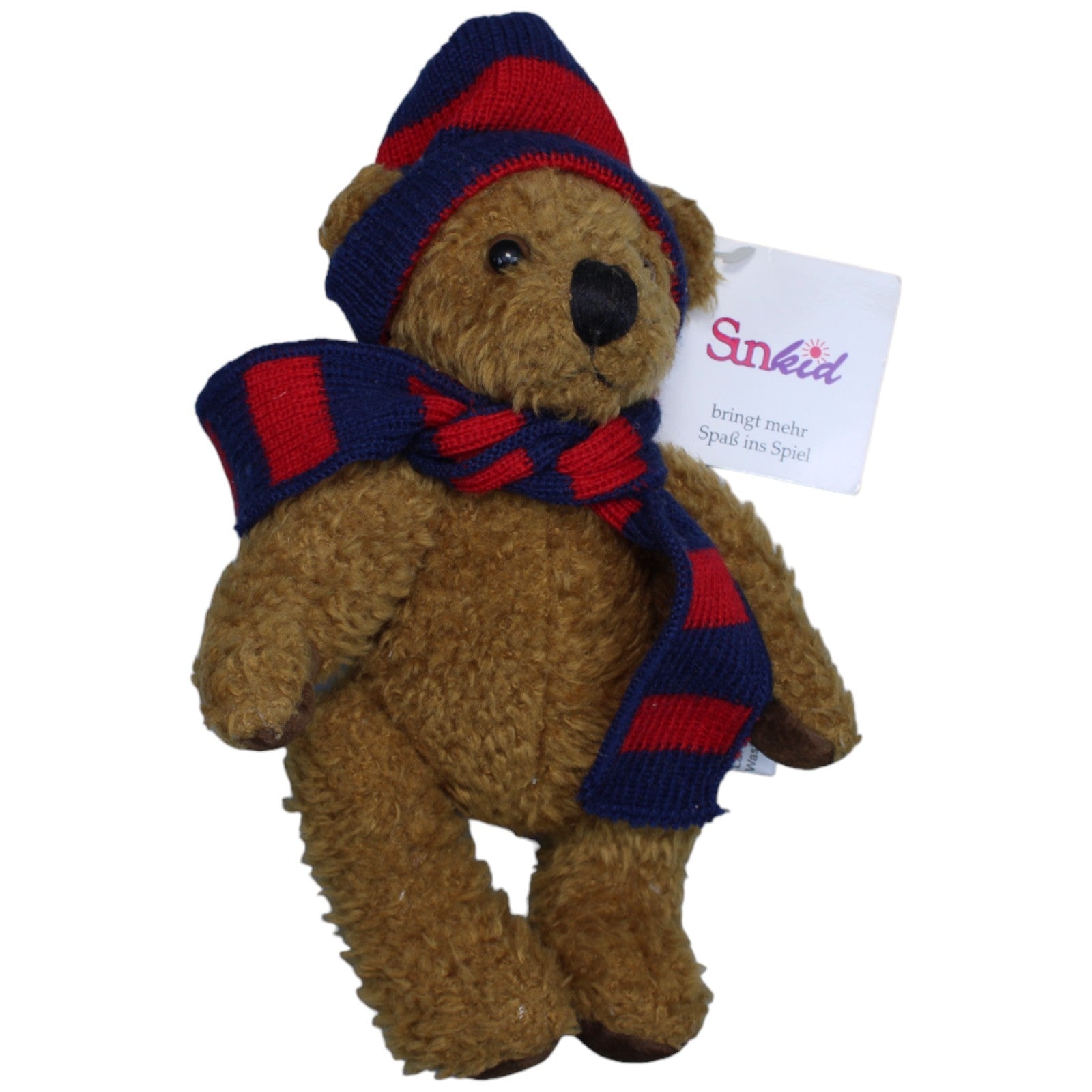 1234859 Sunkid Teddybär mit beweglichen Gliedern, Mütze & Schal Kuscheltier Kumpel Leo neu