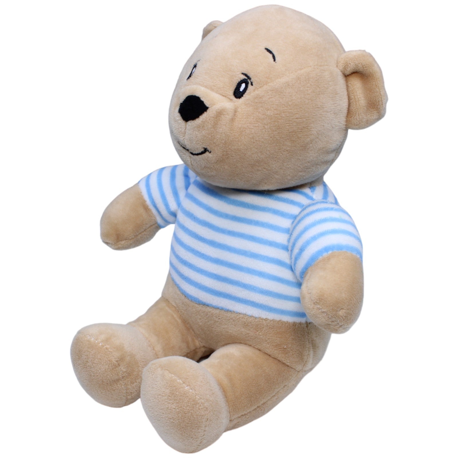 1234910 Happy People Teddybär mit blau-weiß gestreiftem Pulli, sitzend Kuscheltier Kumpel Leo Bär Gebraucht Teddy