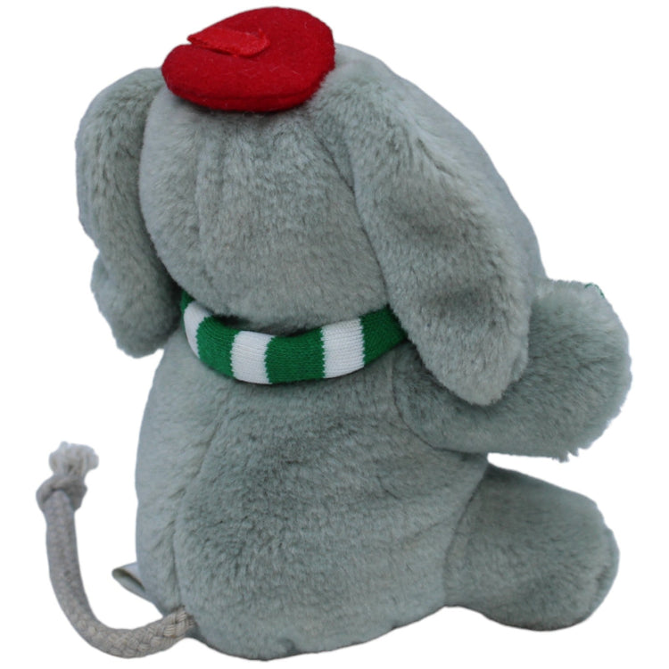 1234966 W. Steinbeck Vintage Elefant mit Schal & Baskenmütze Kuscheltier Kumpel Leo Gebraucht