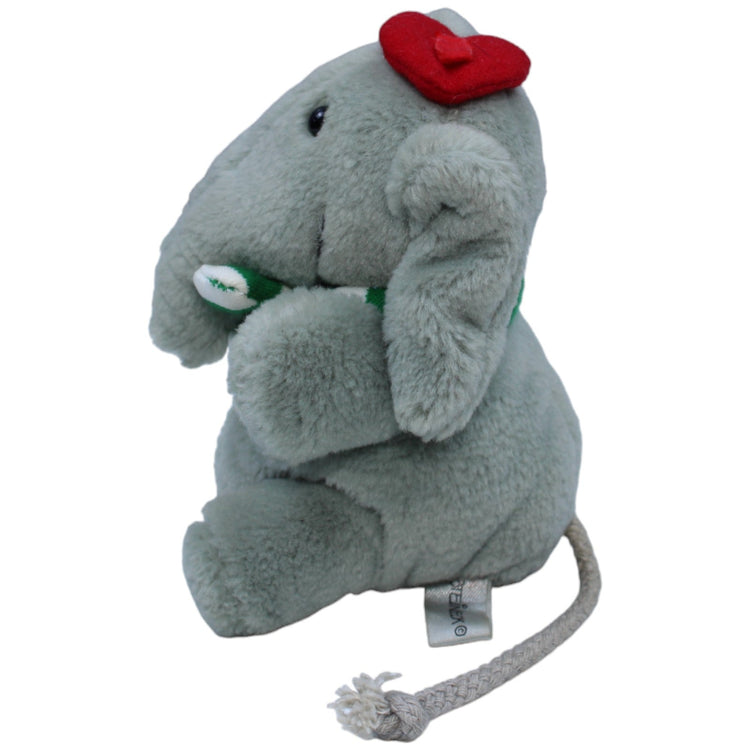 1234966 W. Steinbeck Vintage Elefant mit Schal & Baskenmütze Kuscheltier Kumpel Leo Gebraucht