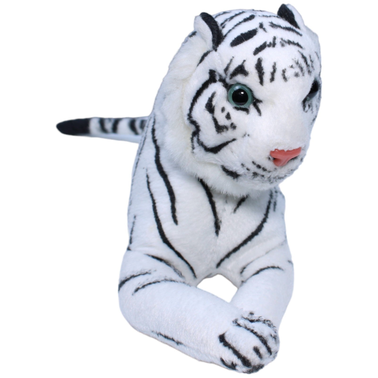 1234991 Uni-Toys Vintage Weißer Tiger, liegend Kuscheltier Kumpel Leo Gebraucht Vintage