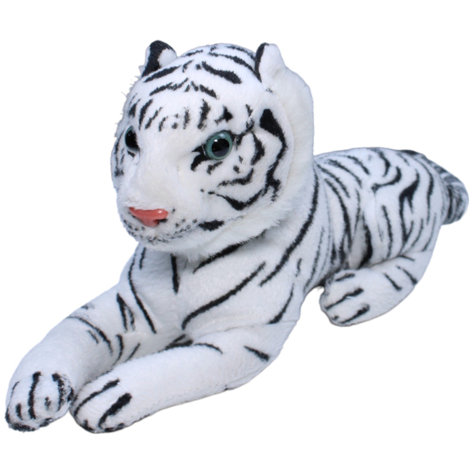 1234991 Uni-Toys Vintage Weißer Tiger, liegend Kuscheltier Kumpel Leo Gebraucht Vintage