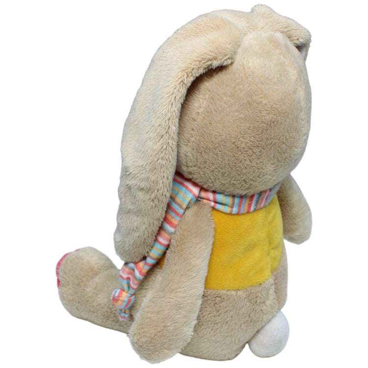 1235013 Nicotoy Hase mit buntem Schal, gelb Kuscheltier Kumpel Leo Gebraucht Ostern