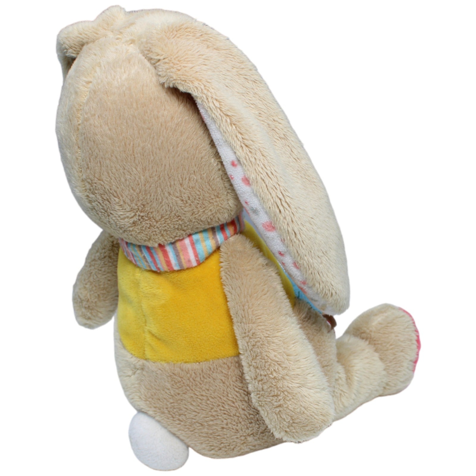 1235013 Nicotoy Hase mit buntem Schal, gelb Kuscheltier Kumpel Leo Gebraucht Ostern