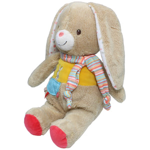 1235013 Nicotoy Hase mit buntem Schal, gelb Kuscheltier Kumpel Leo Gebraucht Ostern