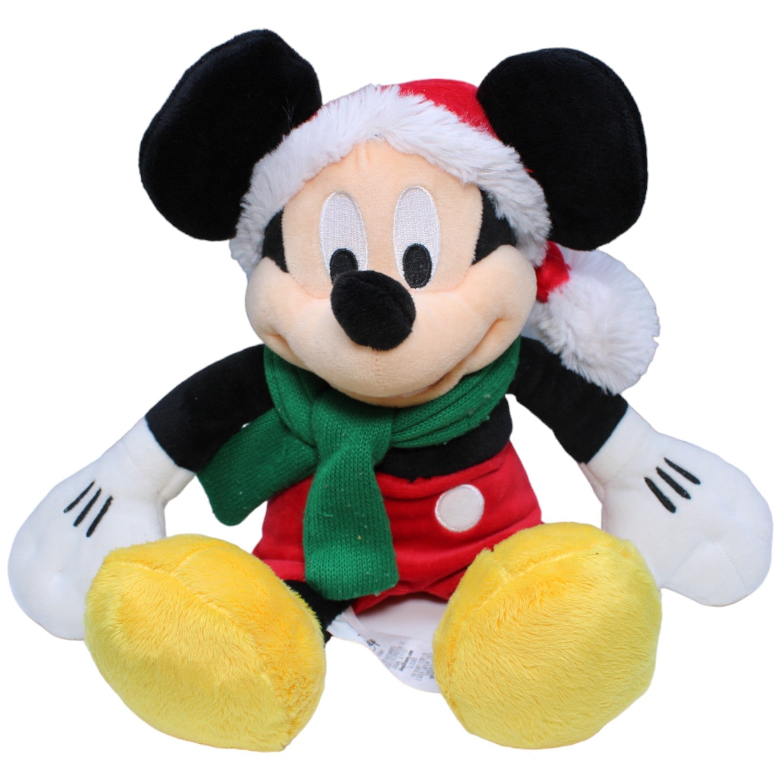 1235042 Disney Disney Mickey Maus mit Weihnachtsmütze und Schal Kuscheltier Kumpel Leo Disney Gebraucht