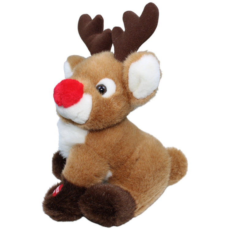 1235088 Heunec Rentier mit roter Nase mit Sound Kuscheltier Kumpel Leo Gebraucht Rudolf Weihnachten