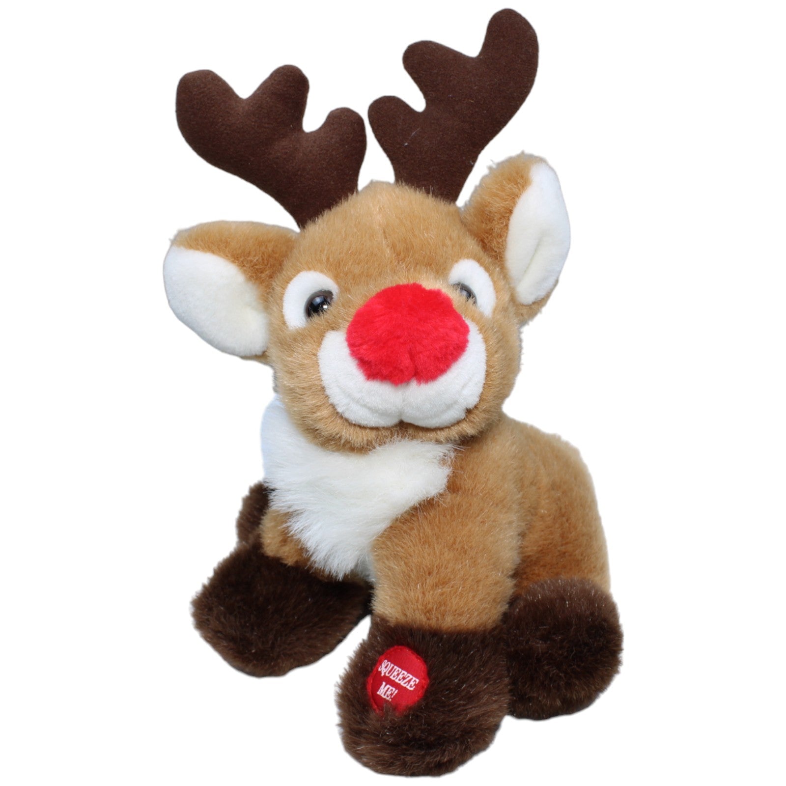 1235088 Heunec Rentier mit roter Nase mit Sound Kuscheltier Kumpel Leo Gebraucht Rudolf Weihnachten