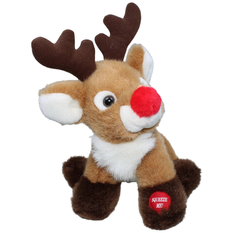 1235088 Heunec Rentier mit roter Nase mit Sound Kuscheltier Kumpel Leo Gebraucht Rudolf Weihnachten