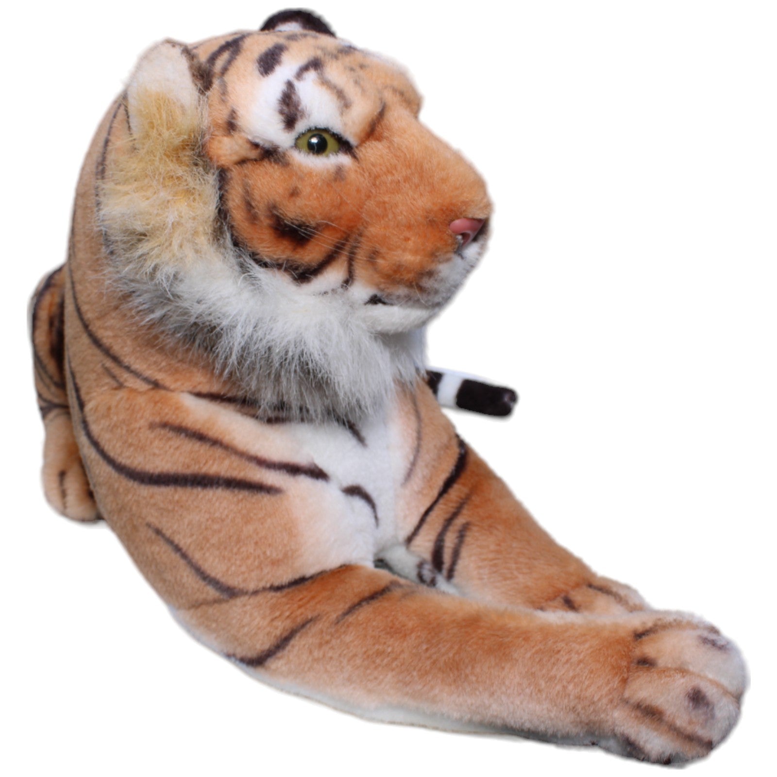 1235239 Westkauf GmbH Vintage XL Tiger mit Styropor, liegend Kuscheltier Kumpel Leo Gebraucht Vintage