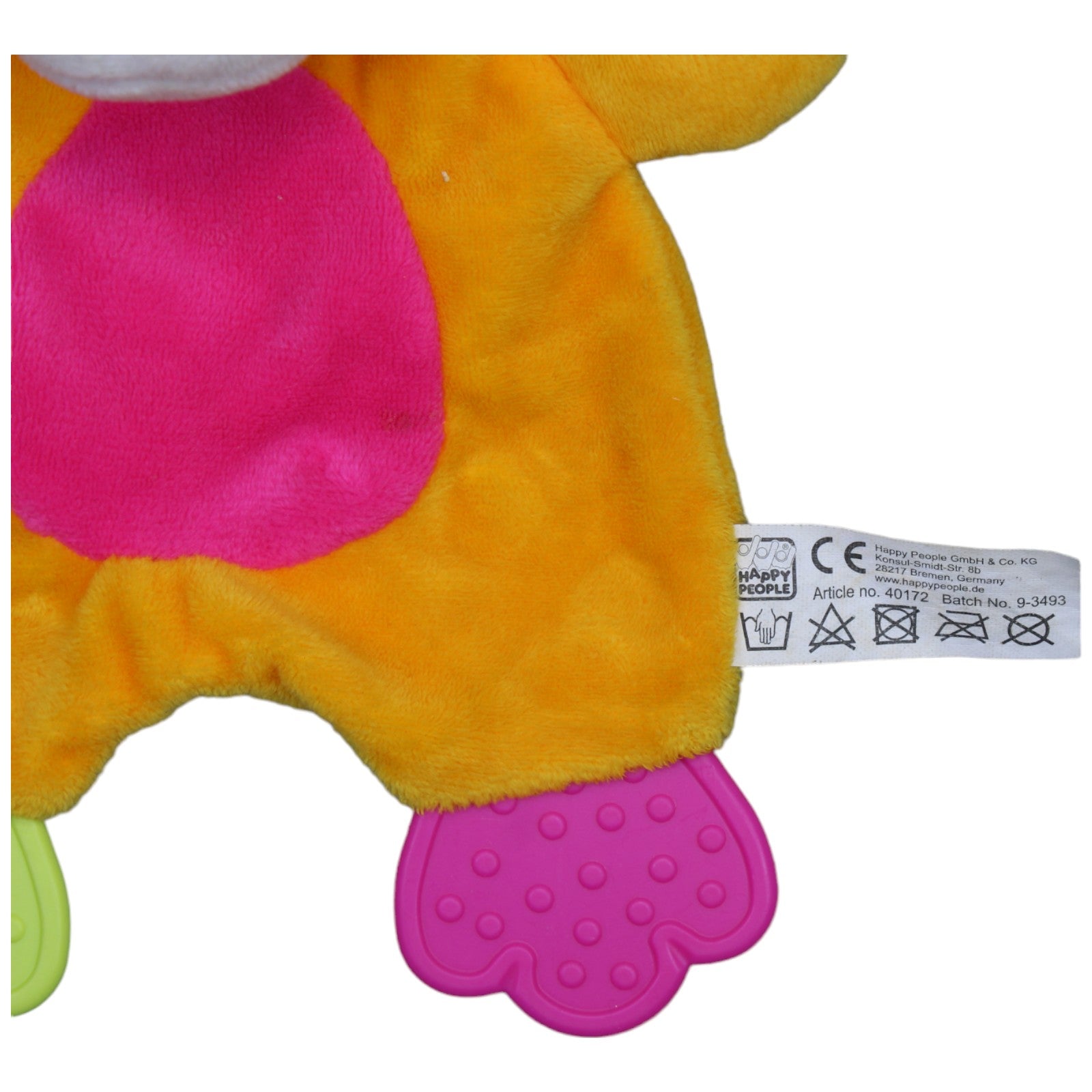 1235291 Happy People Schmusetuch mit Rassel, Giraffe gelb - pink Schmusetuch Kumpel Leo Gebraucht Knuddeltuch Kuscheltuch