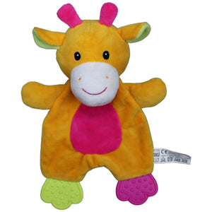 1235291 Happy People Schmusetuch mit Rassel, Giraffe gelb - pink Schmusetuch Kumpel Leo Gebraucht Knuddeltuch Kuscheltuch