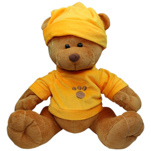 1235338 Ostoy Teddybär mit oranger Mütze und Pullover Kuscheltier Kumpel Leo Bär Gebraucht Teddy