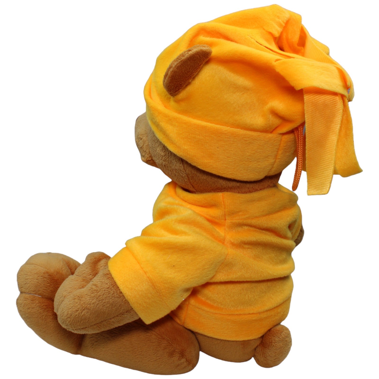 1235338 Ostoy Teddybär mit oranger Mütze und Pullover Kuscheltier Kumpel Leo Bär Gebraucht Teddy