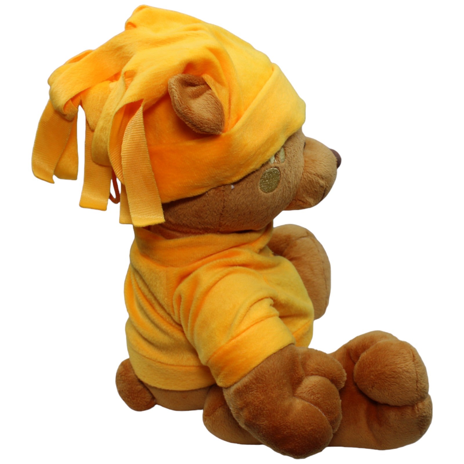 1235338 Ostoy Teddybär mit oranger Mütze und Pullover Kuscheltier Kumpel Leo Bär Gebraucht Teddy