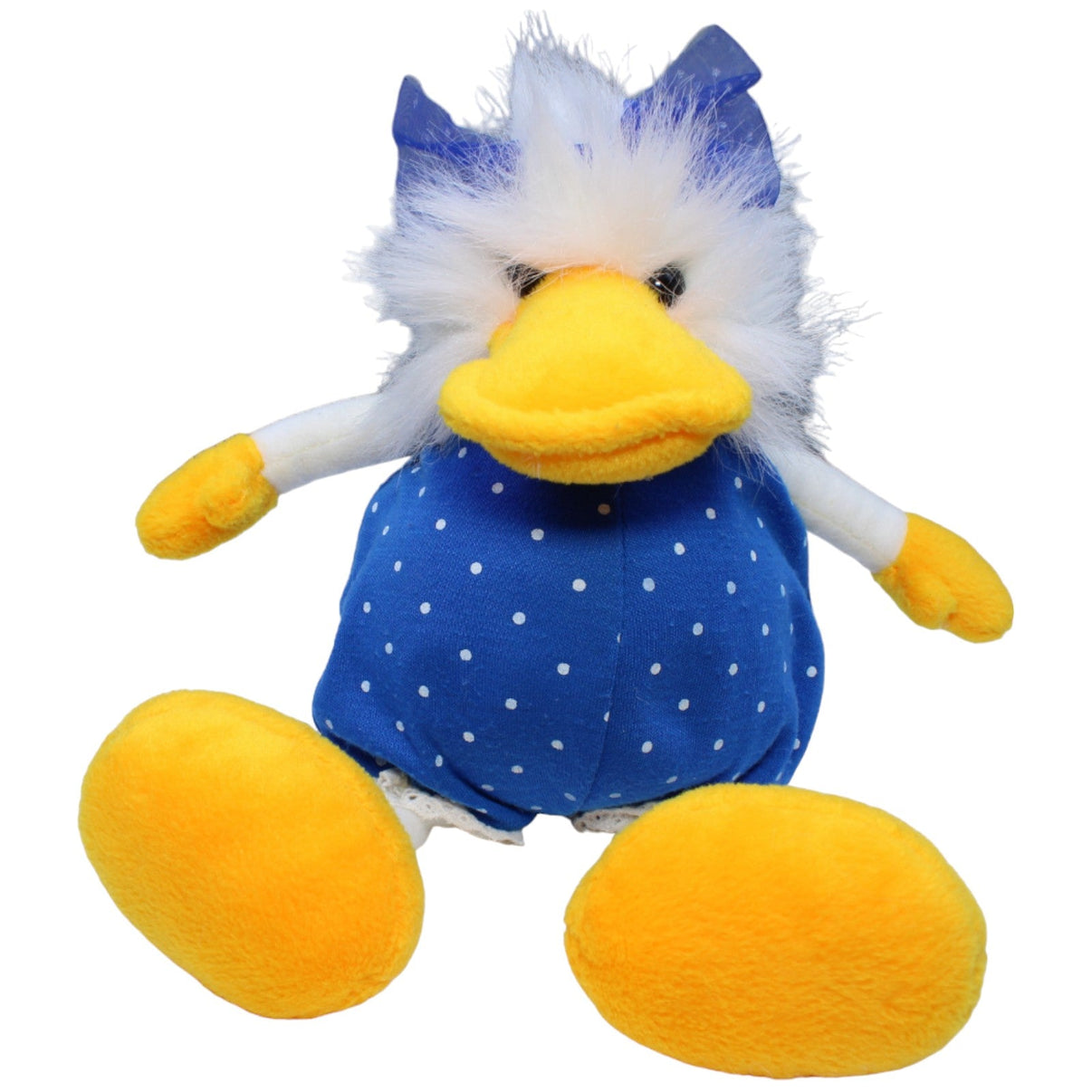 1235357 NICI Vintage Schlenker Ente mit blau - gepunktetem Body Kuscheltier Kumpel Leo Gebraucht