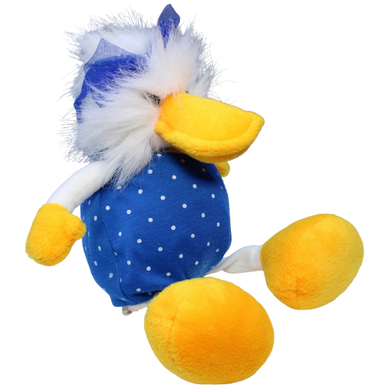 1235357 NICI Vintage Schlenker Ente mit blau - gepunktetem Body Kuscheltier Kumpel Leo Gebraucht