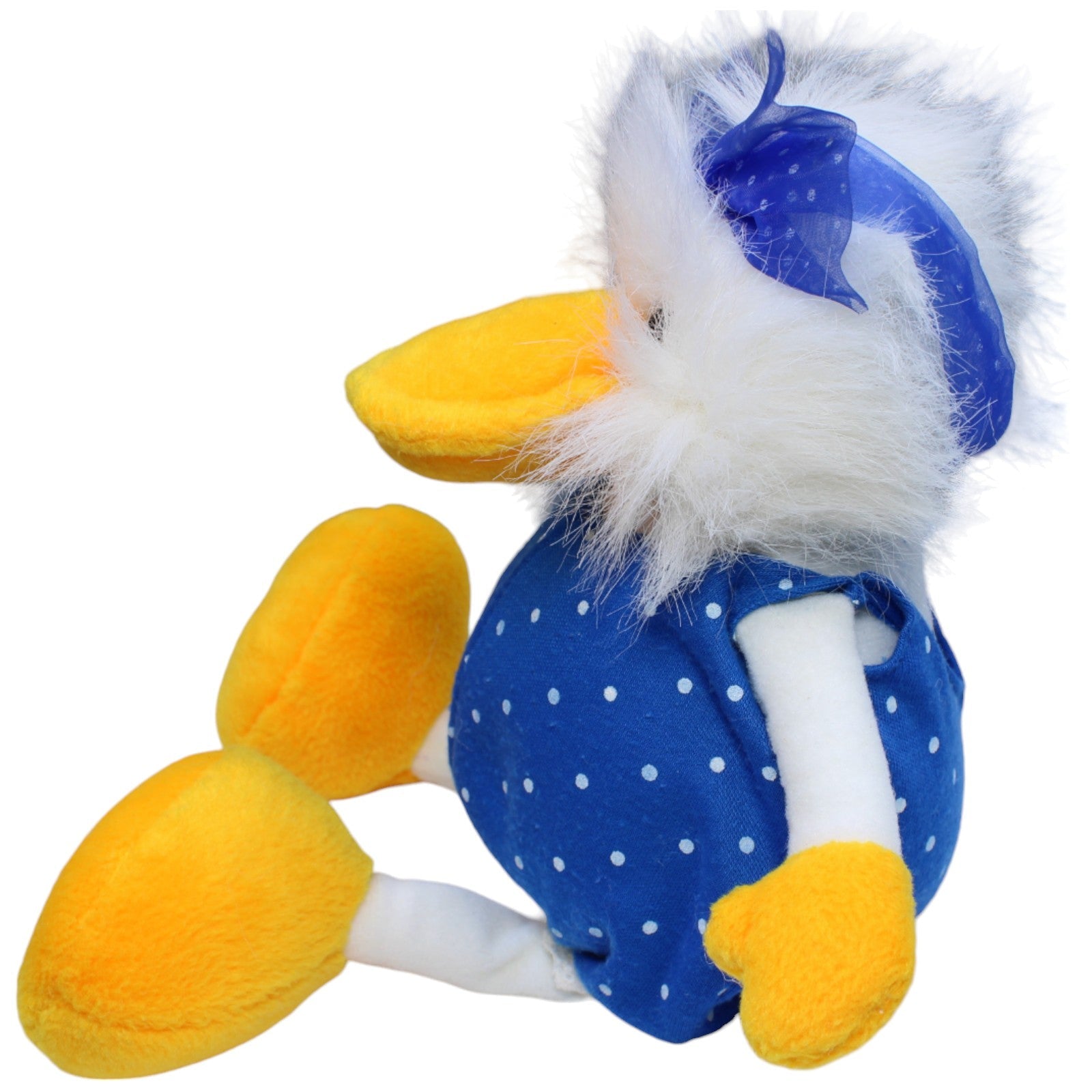 1235357 NICI Vintage Schlenker Ente mit blau - gepunktetem Body Kuscheltier Kumpel Leo Gebraucht