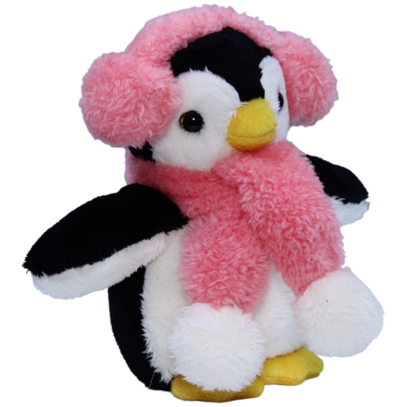 1235404 Suki Gifts International Ltd. Pinguin Penny mit rosa Ohrschützern Kuscheltier Kumpel Leo Gebraucht