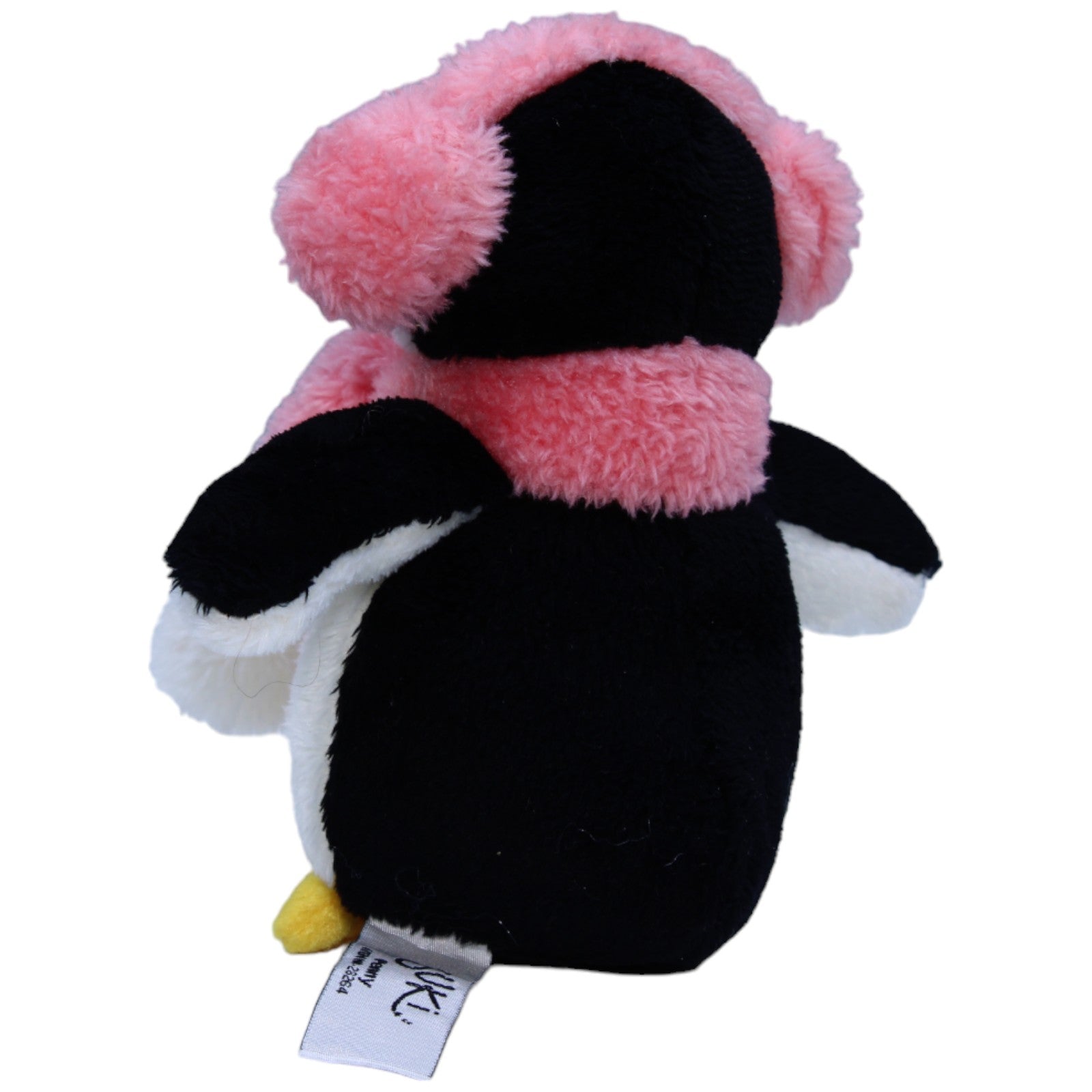 1235404 Suki Gifts International Ltd. Pinguin Penny mit rosa Ohrschützern Kuscheltier Kumpel Leo Gebraucht