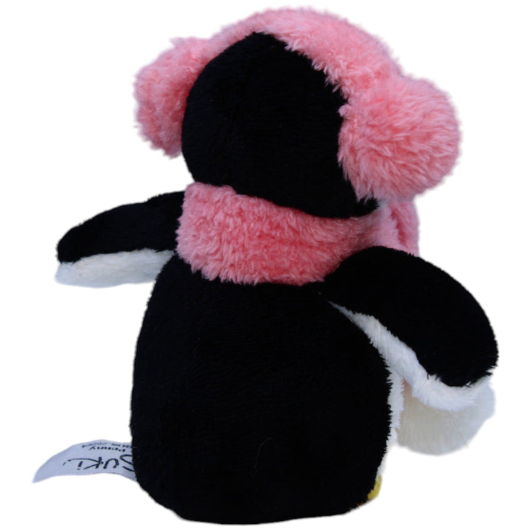 1235404 Suki Gifts International Ltd. Pinguin Penny mit rosa Ohrschützern Kuscheltier Kumpel Leo Gebraucht