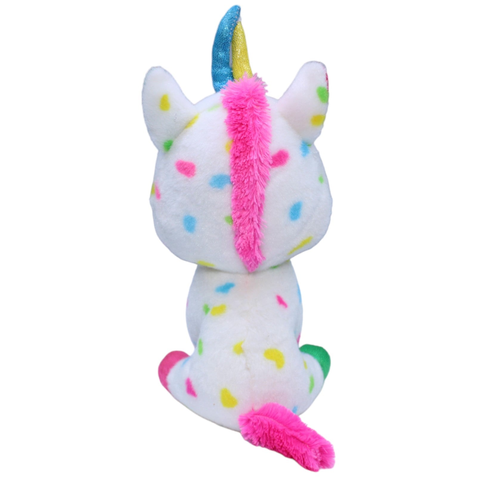 1235424 TY Einhorn Harmonie, weiß gepunktet Kuscheltier Kumpel Leo Fantasy Gebraucht Glubschi