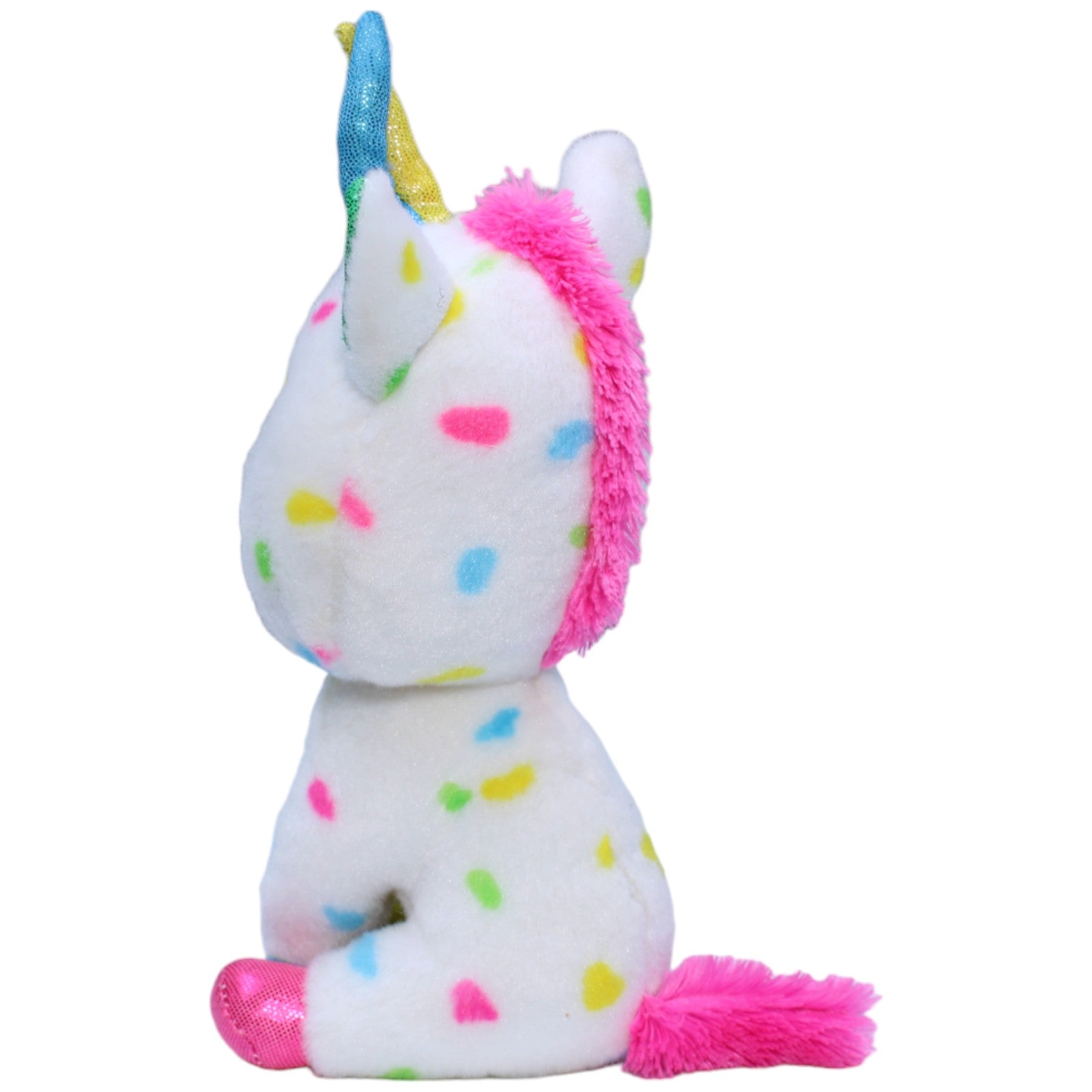 1235424 TY Einhorn Harmonie, weiß gepunktet Kuscheltier Kumpel Leo Fantasy Gebraucht Glubschi