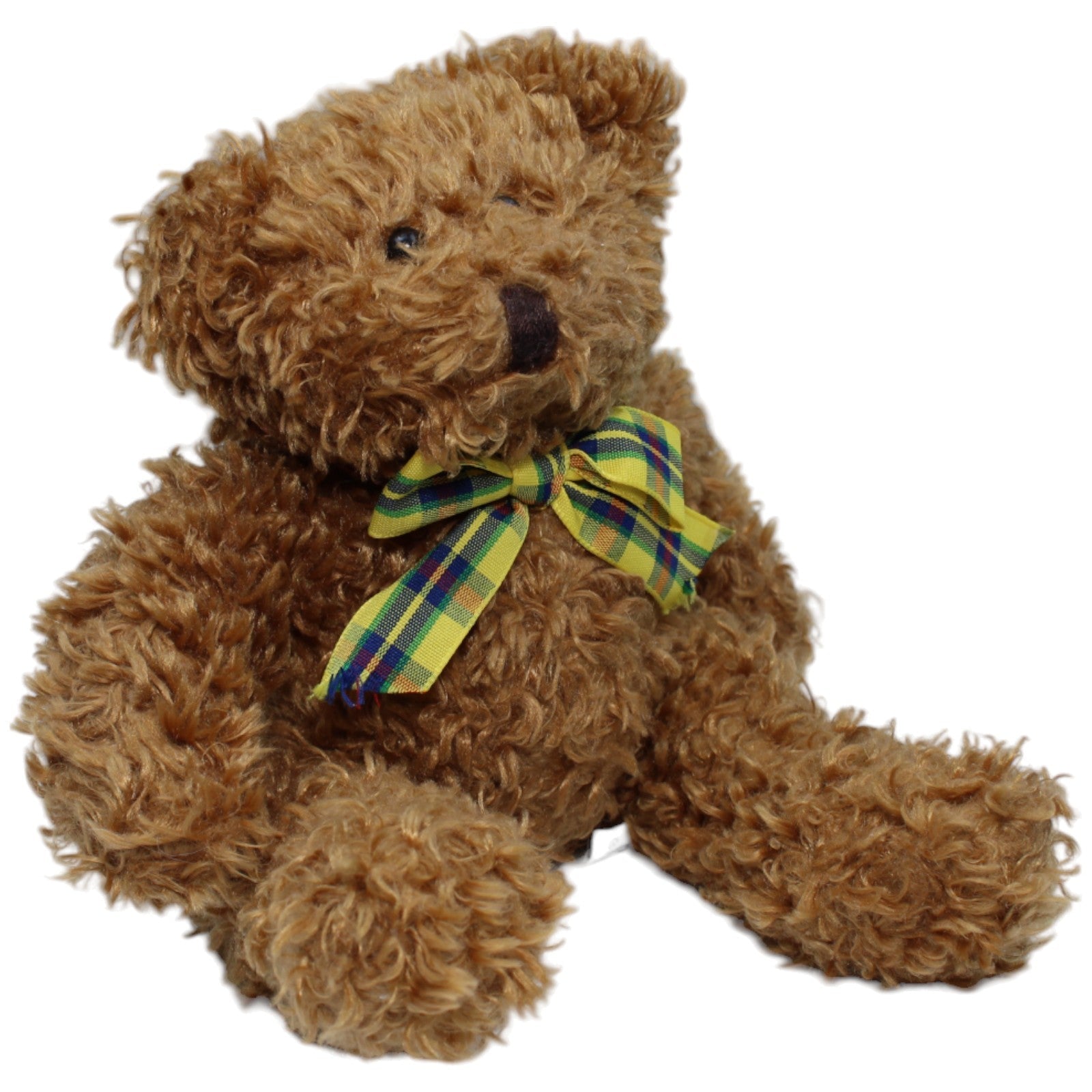 1235448 Seneca Teddybär mit gelb - blauer Schleife Kuscheltier Kumpel Leo Gebraucht