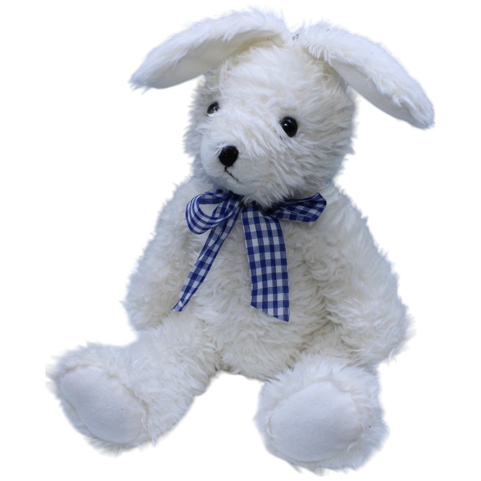 1235494 Heng & Feliciano Weiße Hase mit blau - karierter Schleife Kuscheltier Kumpel Leo Gebraucht