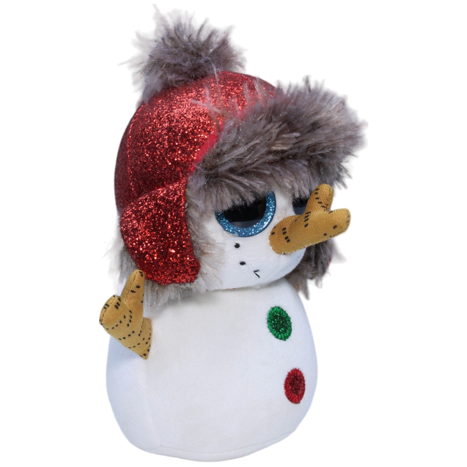 1235502 TY Schneemann Buttons Plüschfigur Kumpel Leo Gebraucht Schneemann Weihnachten