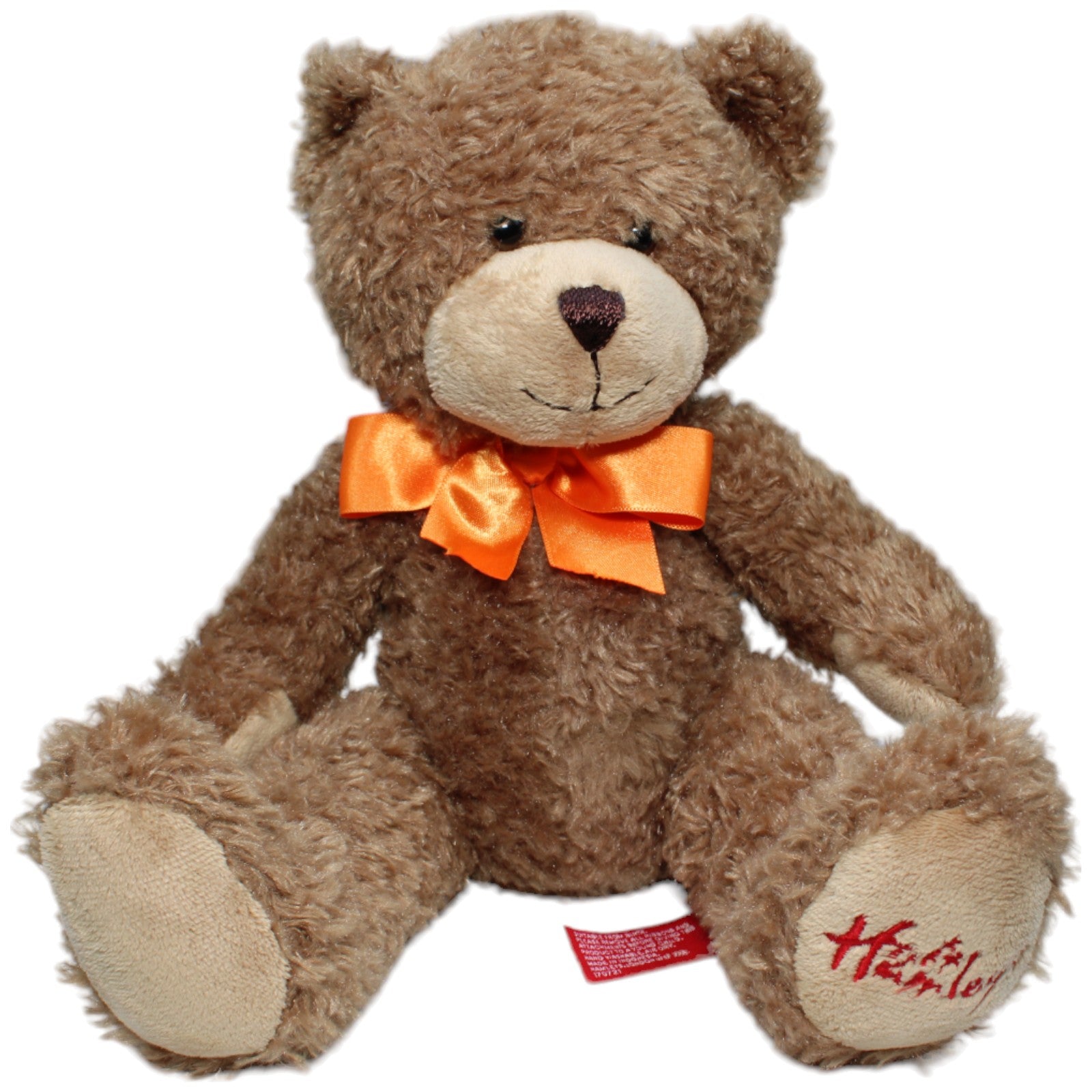 1235555 Hamleys Teddybär mit oranger Schleifer Kuscheltier Kumpel Leo Gebraucht