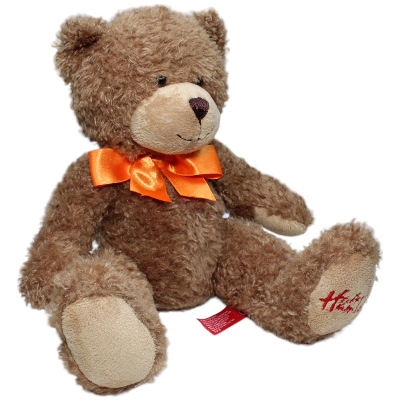 1235555 Hamleys Teddybär mit oranger Schleifer Kuscheltier Kumpel Leo Gebraucht