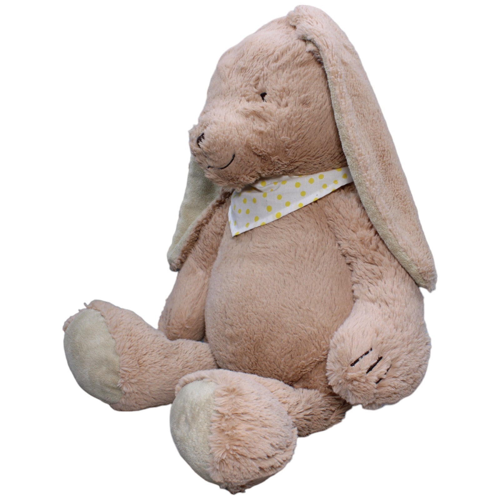 1235577 TCM XL Hase mit gelb gepunktetem Halstuch Kuscheltier Kumpel Leo Gebraucht Kaninchen Osterhase