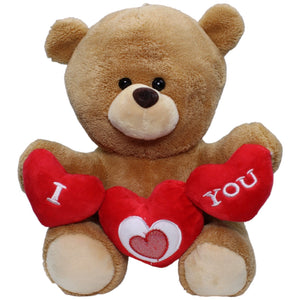 1235582 Flos Toys Teddybär mit drei Herzen "I Love You" Kuscheltier Kumpel Leo Gebraucht