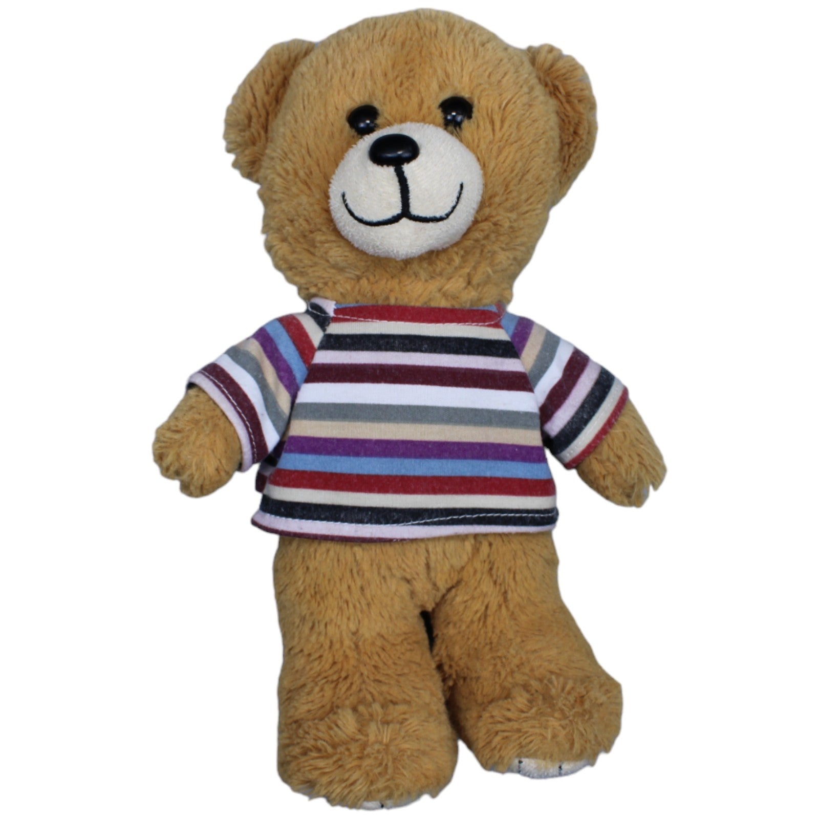 1235620 Unbekannt Teddybär mit gestreiftem T - Shirt Kuscheltier Kumpel Leo Bär Gebraucht Teddy