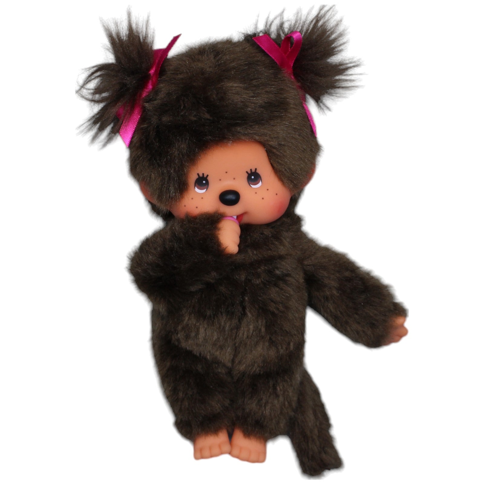 1235660 Sekiguchi Monchhichi, Mädchen mit Zöpfen Kuscheltier Kumpel Leo Gebraucht