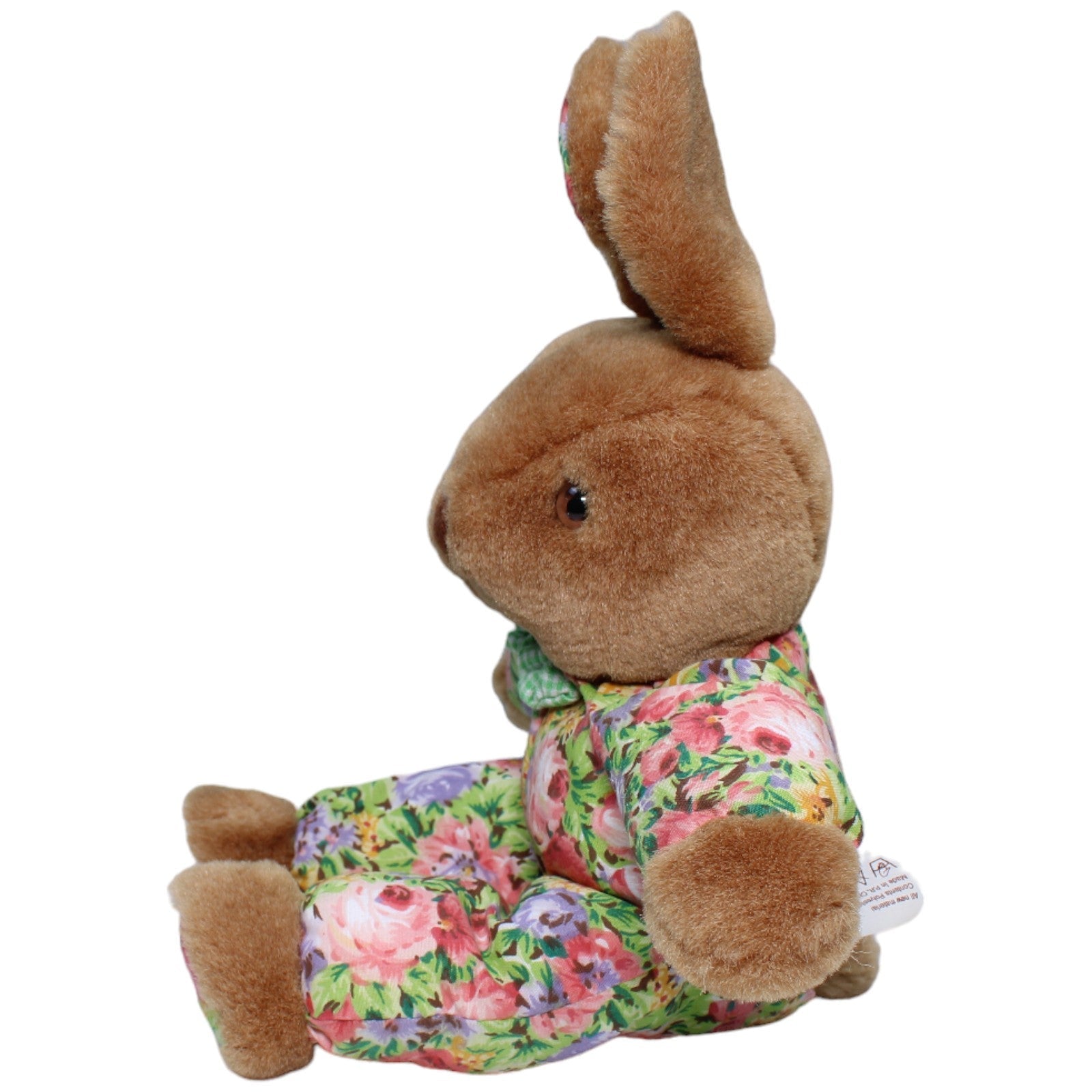 1235661 Anna Club Plush Vintage Leather - Tagline, Hase mit Blumenmuster Kuscheltier Kumpel Leo Gebraucht Kaninchen