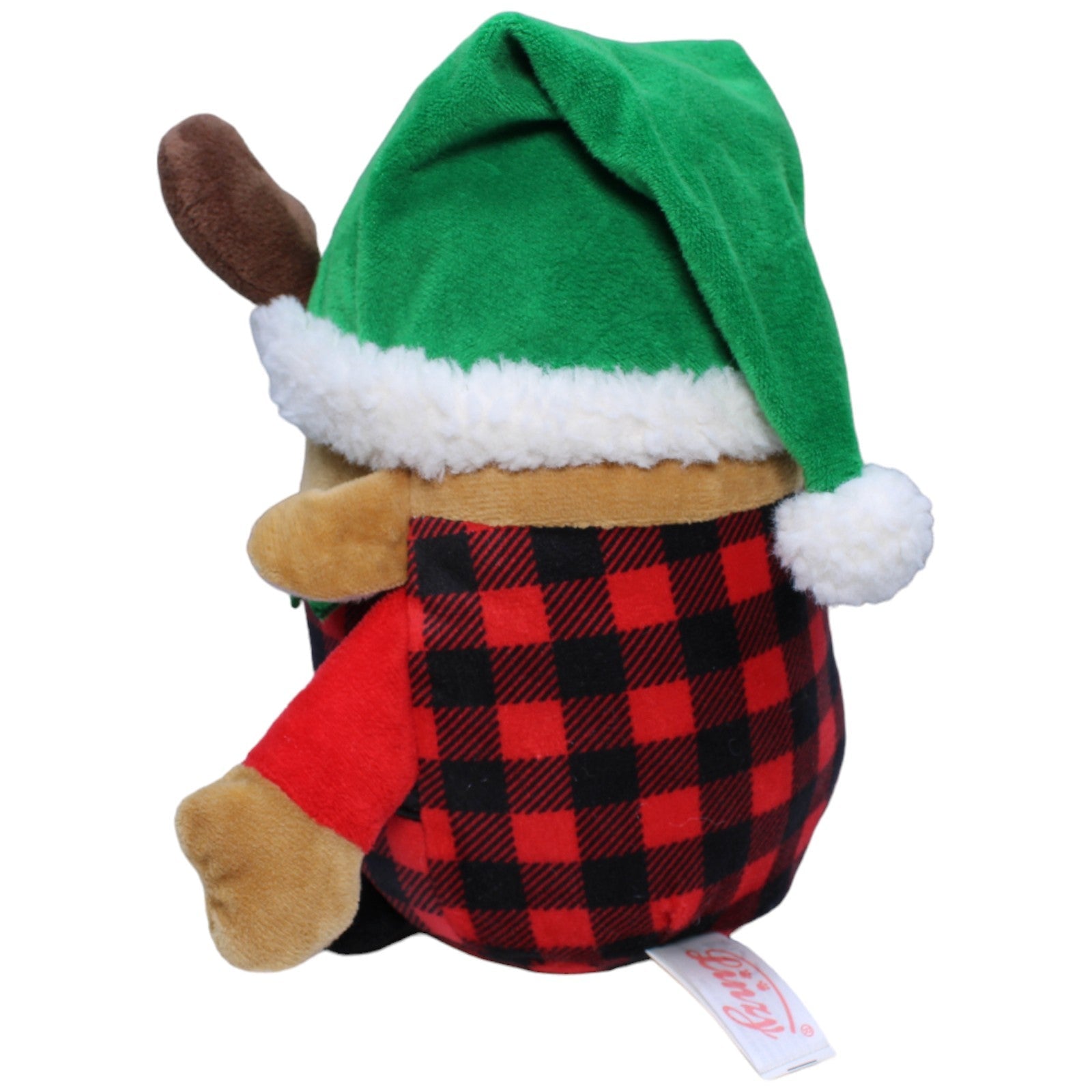 1235666 Linzy Toys Inc. Rentier Wichtel mit grüner Weihnachtsmütze Kuscheltier Kumpel Leo Gebraucht Weihnachten