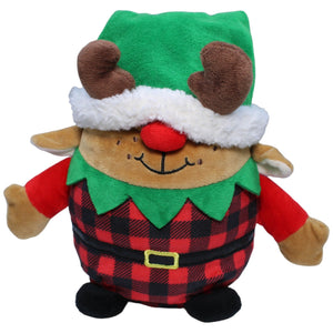 1235666 Linzy Toys Inc. Rentier Wichtel mit grüner Weihnachtsmütze Kuscheltier Kumpel Leo Gebraucht Weihnachten