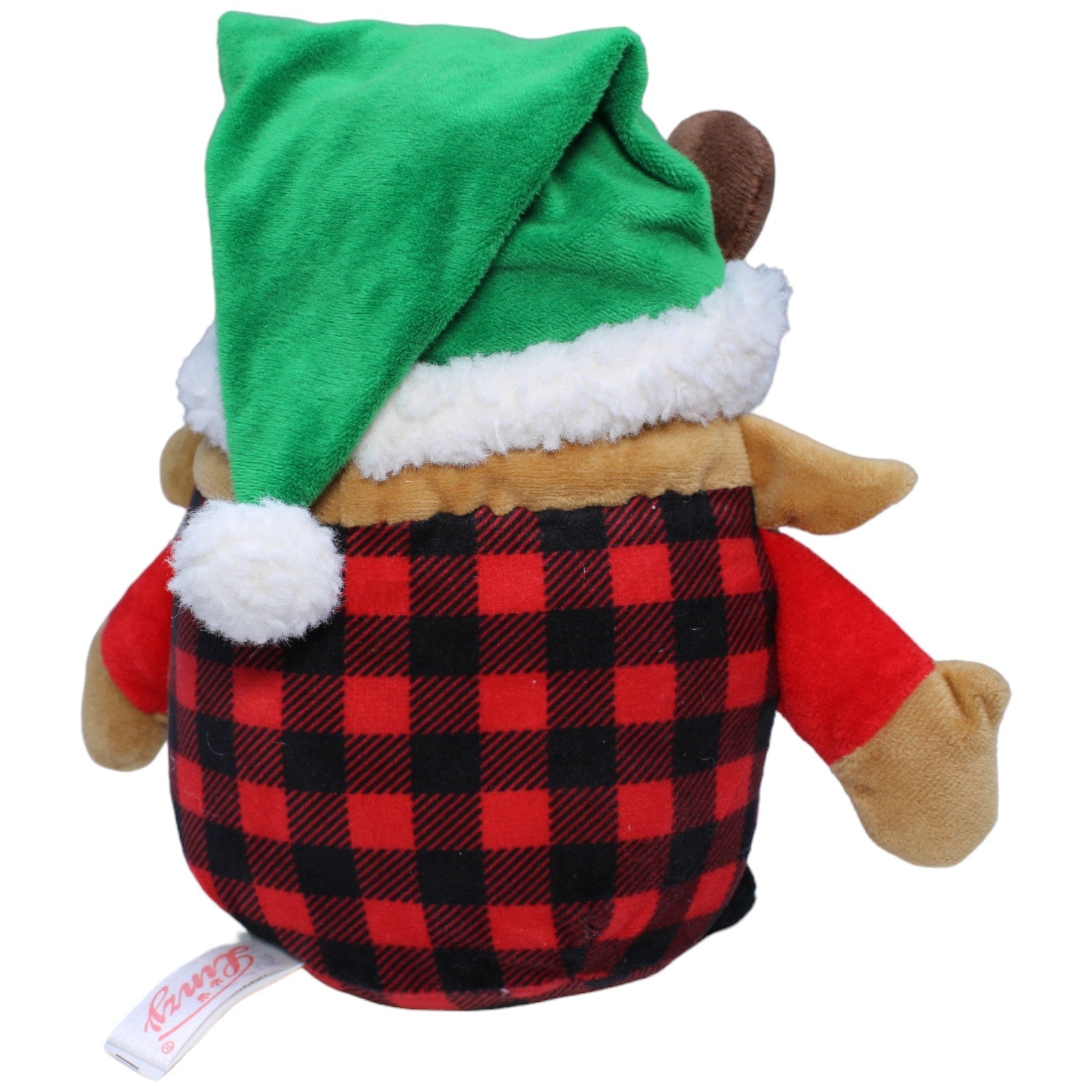 1235666 Linzy Toys Inc. Rentier Wichtel mit grüner Weihnachtsmütze Kuscheltier Kumpel Leo Gebraucht Weihnachten