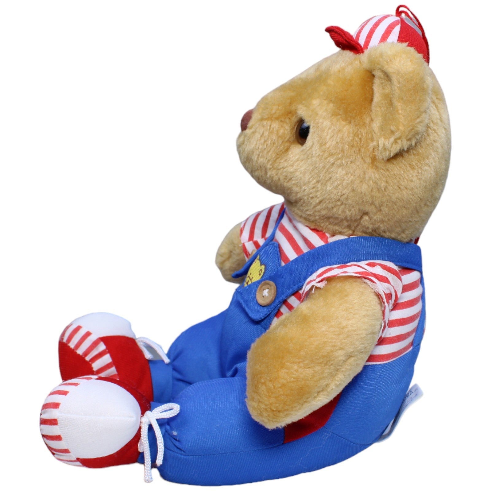 1235668 Magomora Vintage XL Teddybär mit blauer Latzhose Kuscheltier Kumpel Leo Bär Gebraucht Teddy