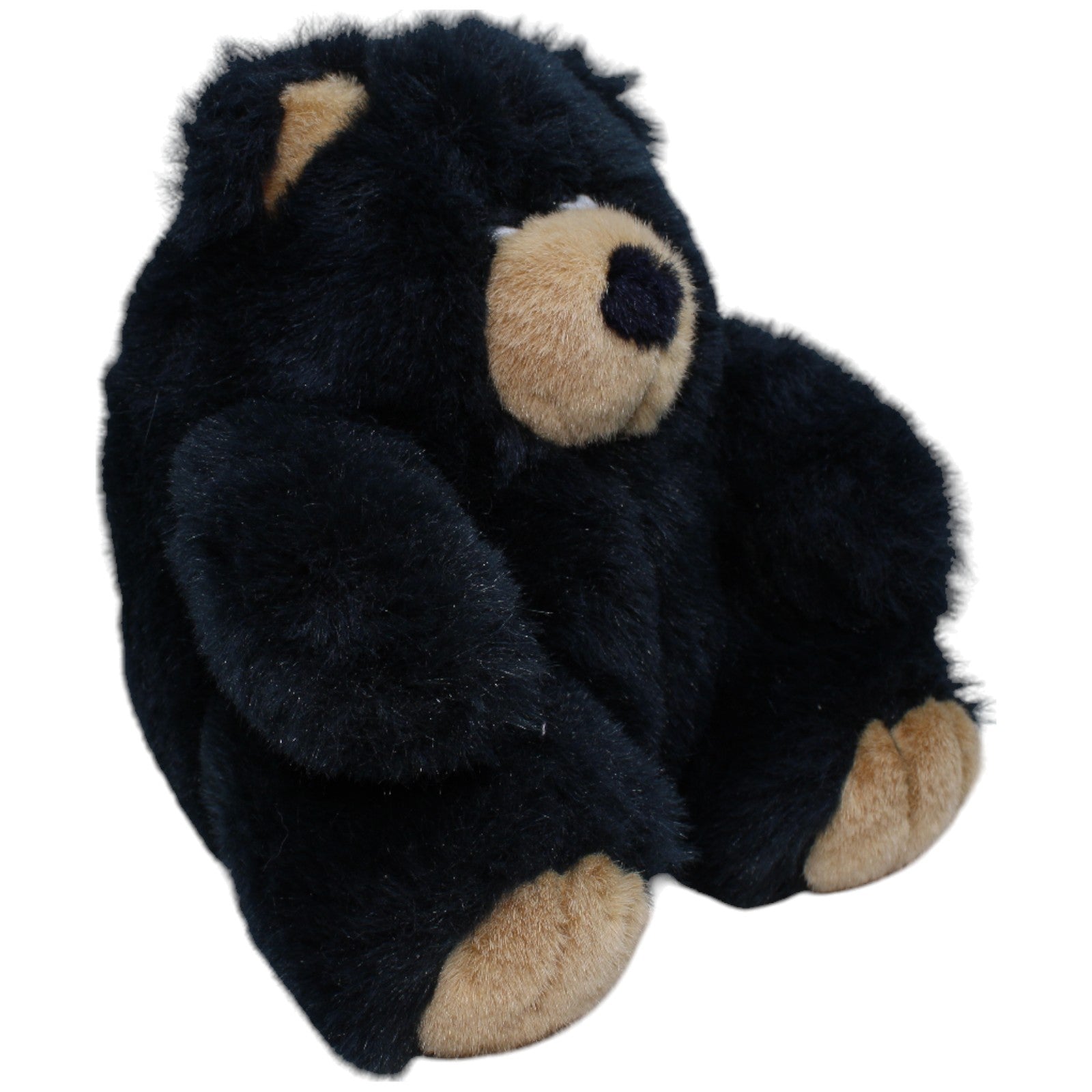 1235683 inter - präsent GmbH Vintage Schwarzer Teddybär, sitzend Kuscheltier Kumpel Leo Bär Gebraucht