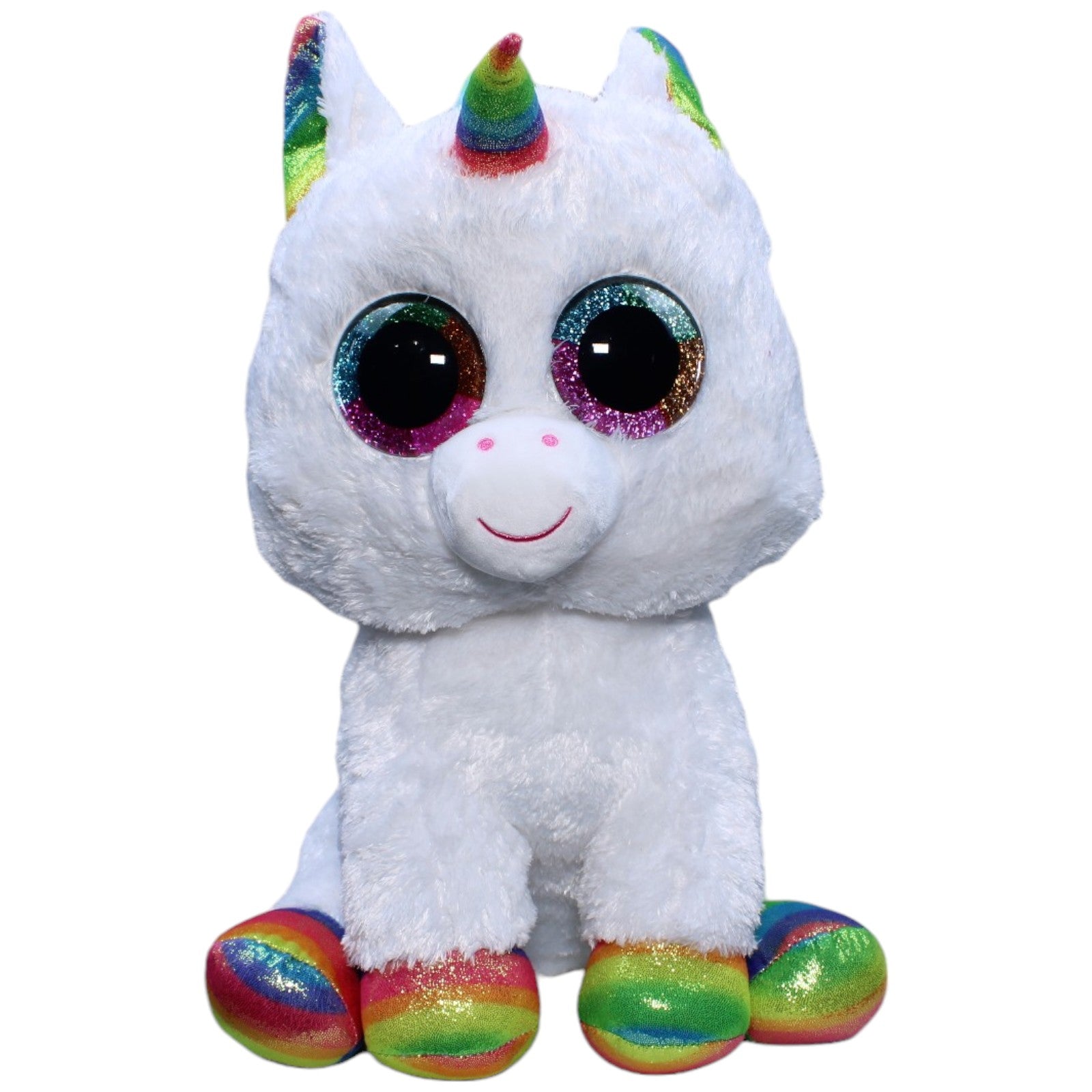 1235699 TY XL Einhorn Pixy, weiß Kuscheltier Kumpel Leo Fantasy Gebraucht Glubschi