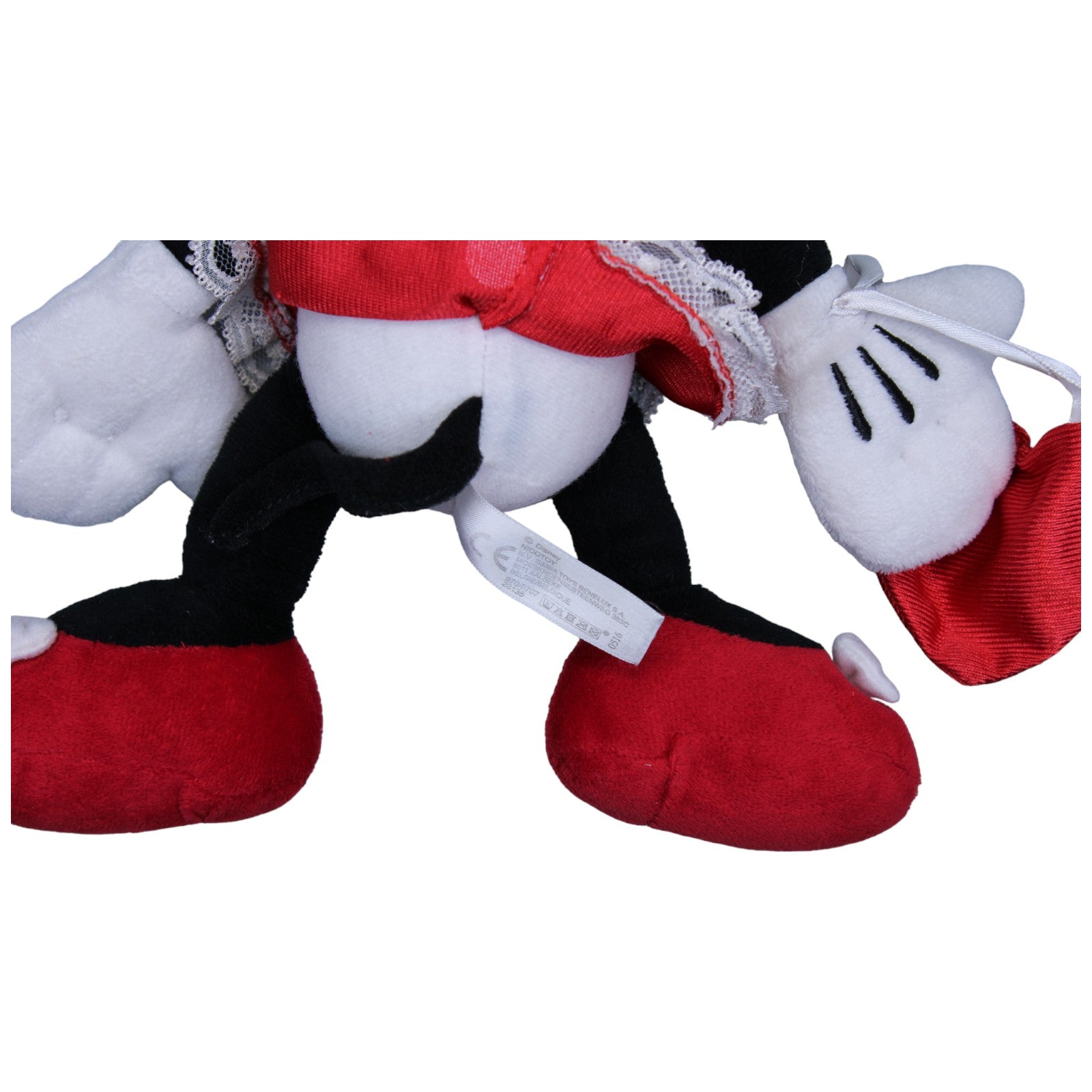 1235722 Nicotoy Disney Minnie Maus mit Kleid, rot - gepunktet & Handtasche Kuscheltier Kumpel Leo Disney Gebraucht